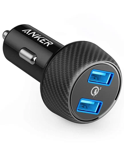 Anker PowerDrive Speed 2 Dubbele USB Autolader 39W Fast Charge Zwart afbeelding 1