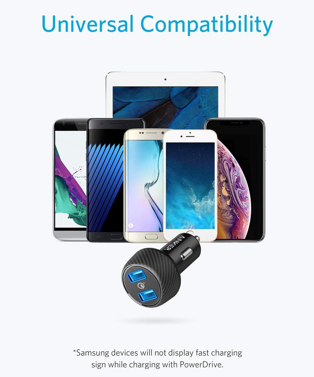 Anker PowerDrive Speed 2 Dubbele USB Autolader 39W Fast Charge Zwart afbeelding 12