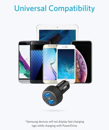 Anker PowerDrive Speed 2 Dubbele USB Autolader 39W Fast Charge Zwart afbeelding 12