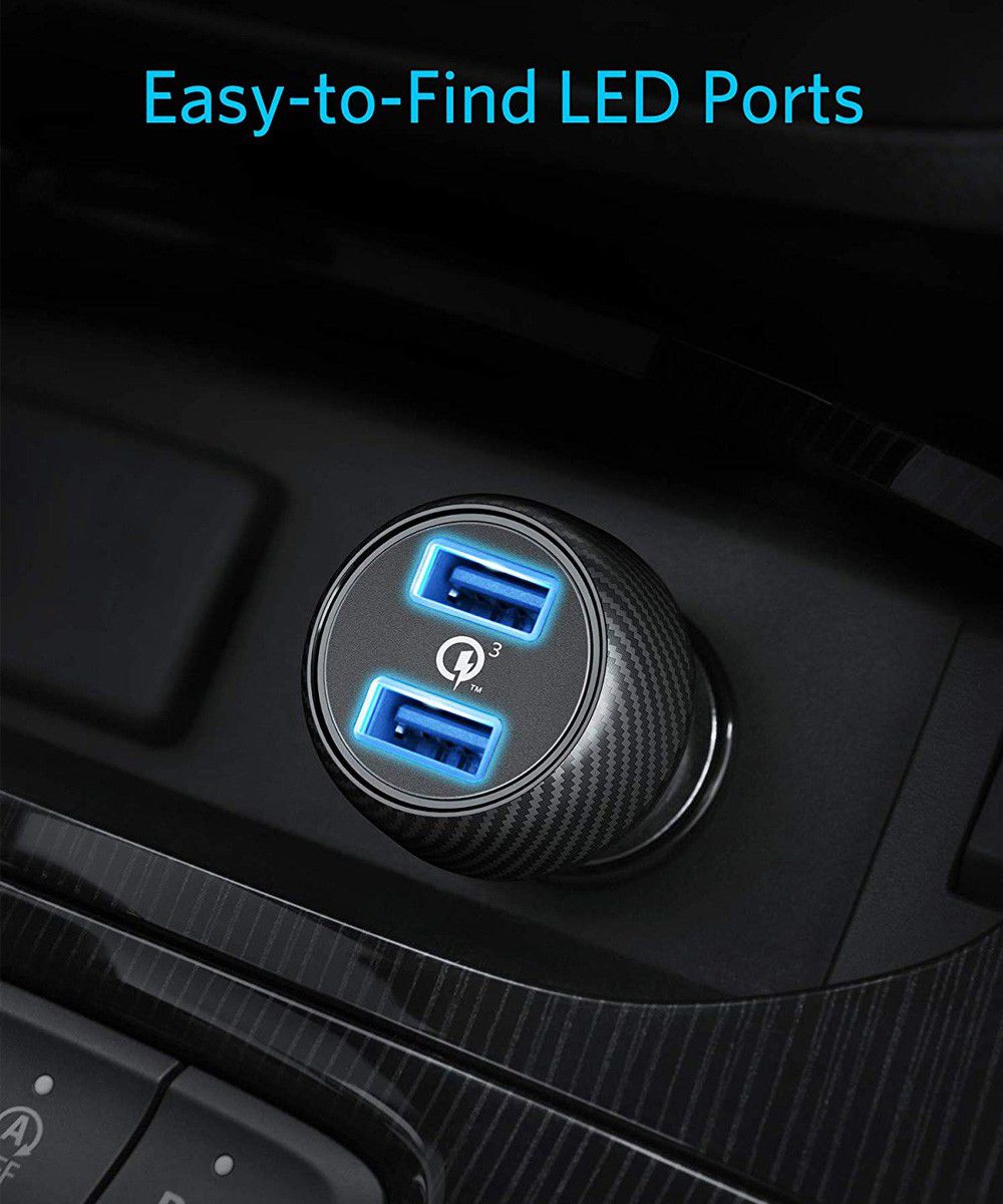 Anker PowerDrive Speed 2 Dubbele USB Autolader 39W Fast Charge Zwart afbeelding 6