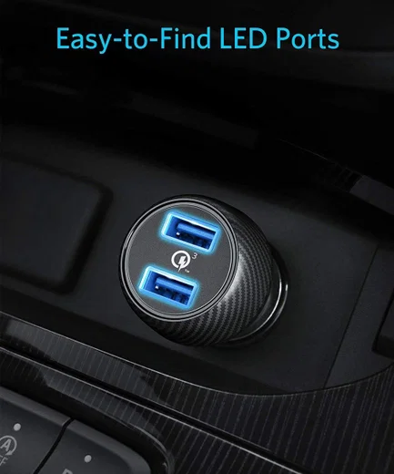 Anker PowerDrive Speed 2 Dubbele USB Autolader 39W Fast Charge Zwart afbeelding 6