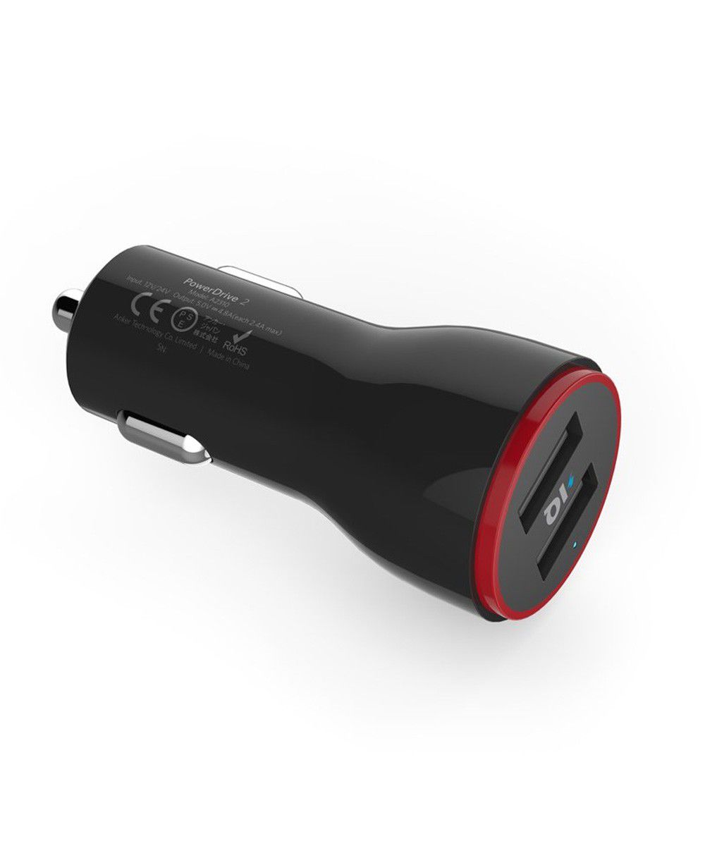 Anker PowerDrive 2 Dubbele USB Poort 24W Autolader Zwart afbeelding 2