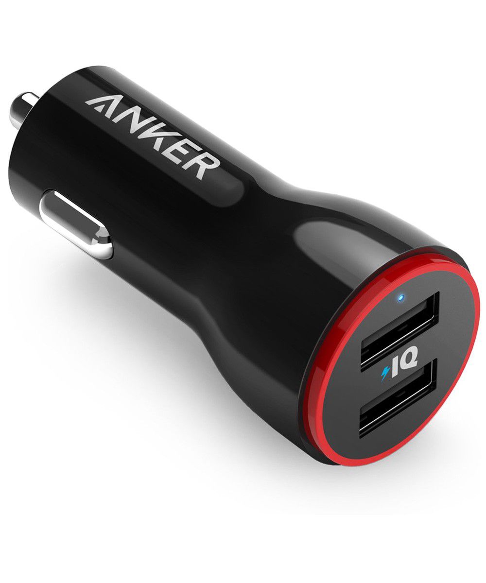 Anker PowerDrive 2 Dubbele USB Poort 24W Autolader Zwart afbeelding 1