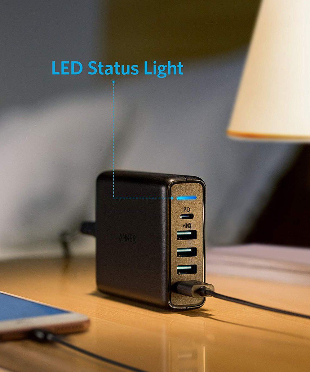Anker PowerPort+ 5 Poorts USB Power Delivery 60W Thuislader Zwart afbeelding 6
