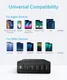 Anker PowerPort (60W) 6-Poorts Multifunctionele USB-A Thuislader Zwart afbeelding 6