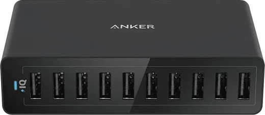 Anker PowerPort 10 Poorts USB 60W Thuislader Zwart afbeelding 2