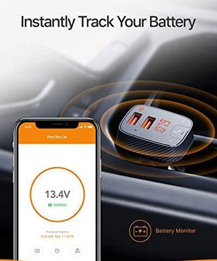 Anker ROAV SmartCharge F2 Bluetooth FM Transmitter / Autolader Zwart afbeelding 7