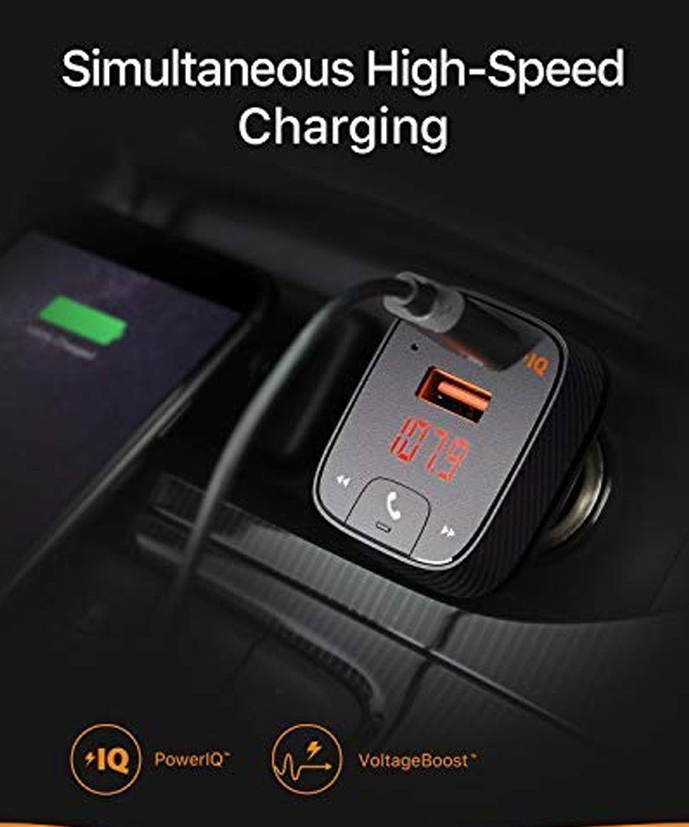 Anker ROAV SmartCharge F2 Bluetooth FM Transmitter / Autolader Zwart afbeelding 6