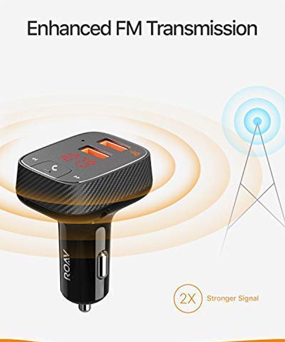 Anker ROAV SmartCharge F2 Bluetooth FM Transmitter / Autolader Zwart afbeelding 4