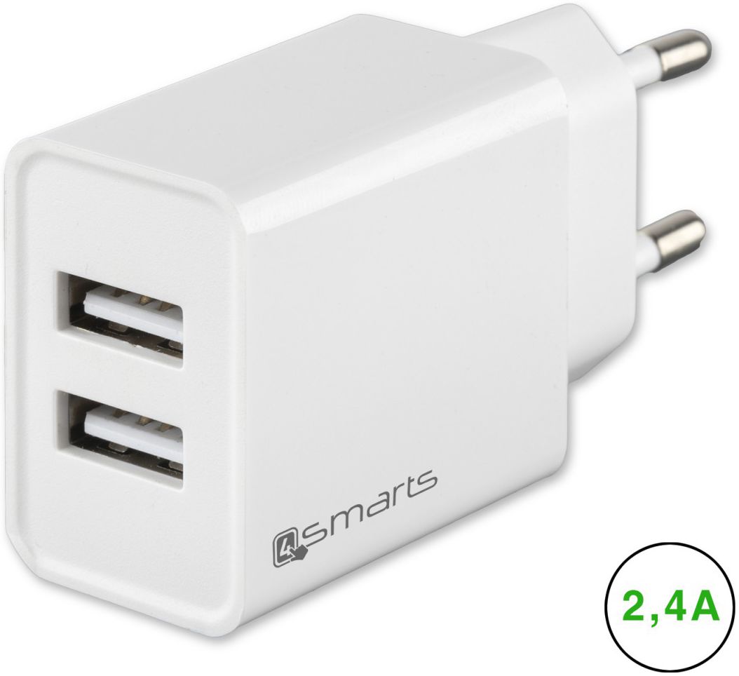 4smarts VoltPlug Dual 12W USB-A Adapter met Twee Poorten Wit afbeelding 4