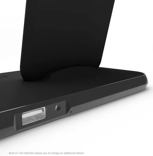 ZENS Aluminium Dual Draadloze Oplader met AirPods en Watch Stand Zwart afbeelding 5