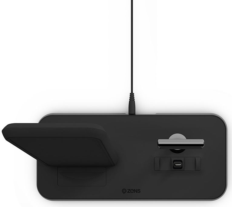 ZENS Aluminium Series Dual Draadloze Oplader met AirPods Dock Zwart afbeelding 2