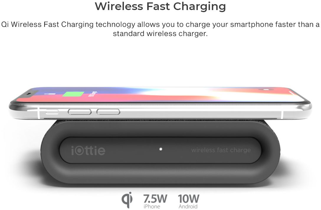 iOttie iON Wireless Plus Fast Charge Draadloze Oplader 10W Grijs afbeelding 6
