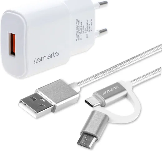 4smarts VoltPlug Oplader met ComboCord Kabel Wit afbeelding 1