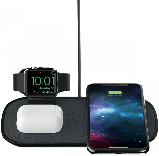 Mophie 3-in-1 Apple iPhone / Watch / AirPods Draadloze Oplader Zwart afbeelding 1
