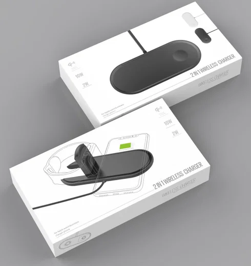 2 in 1 Wireless Fast Charger Pad Zwart afbeelding 5