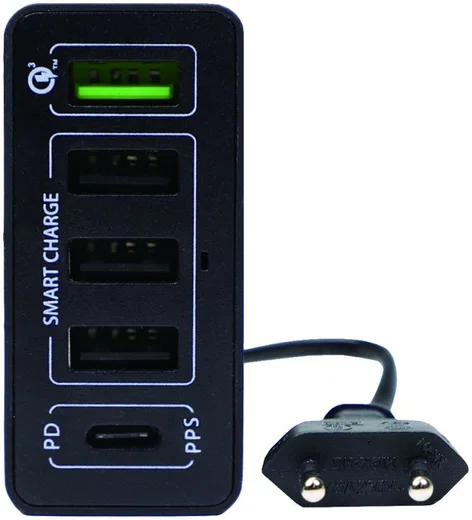 4smarts VoltPlug PPS 60W USB-A en USB-C Power Delivery Adapter Zwart afbeelding 1