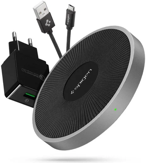 Spigen Essential F306W Universele Wireless Fast Charger (15W) Zwart afbeelding 3