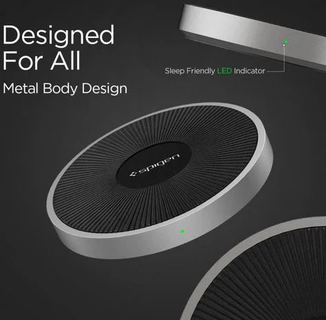 Spigen Essential F306W Universele Wireless Fast Charger (15W) Zwart afbeelding 5
