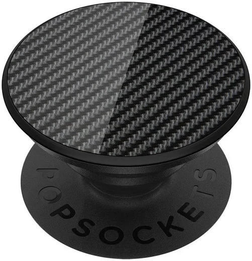 PopSockets Premium PopGrip Telefoon Greep en Standaard Carbon Fiber Zwart afbeelding 1