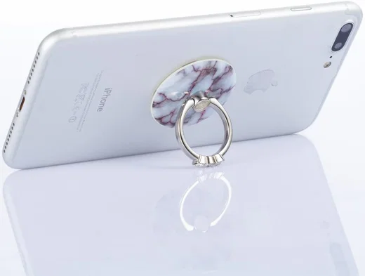 Universele Kickstand Ring en Vinger Houder Attachable Marmer Roze/Wit afbeelding 3