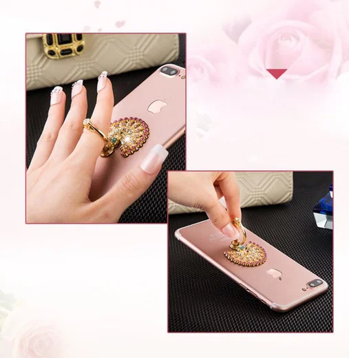 Universele 360º Kickstand Ring en Vinger Houder Attachable Diamant afbeelding 2