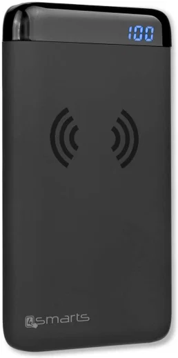 4smarts VoltHub Draadloos Laden Powerbank met Display 10.000 mAh Zwart afbeelding 2