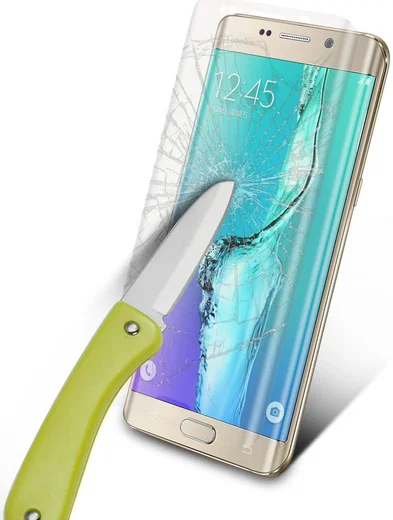 Samsung Galaxy S6 Edge Volledig Dekkende Transparante Tempered Glass afbeelding 5