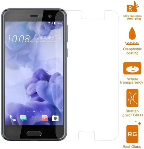 HTC U Play Tempered Glass Screen Protector afbeelding 2