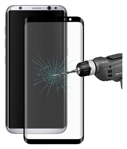 Samsung Galaxy S8 Tempered Glass Screen Protector Zwart afbeelding 3