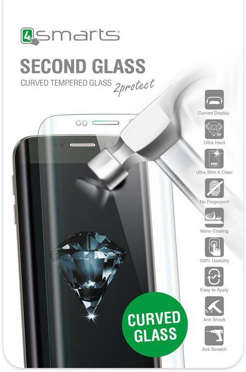 4Smarts Gebogen Tempered Glass Samsung Galaxy S8 Plus Zwart afbeelding 1