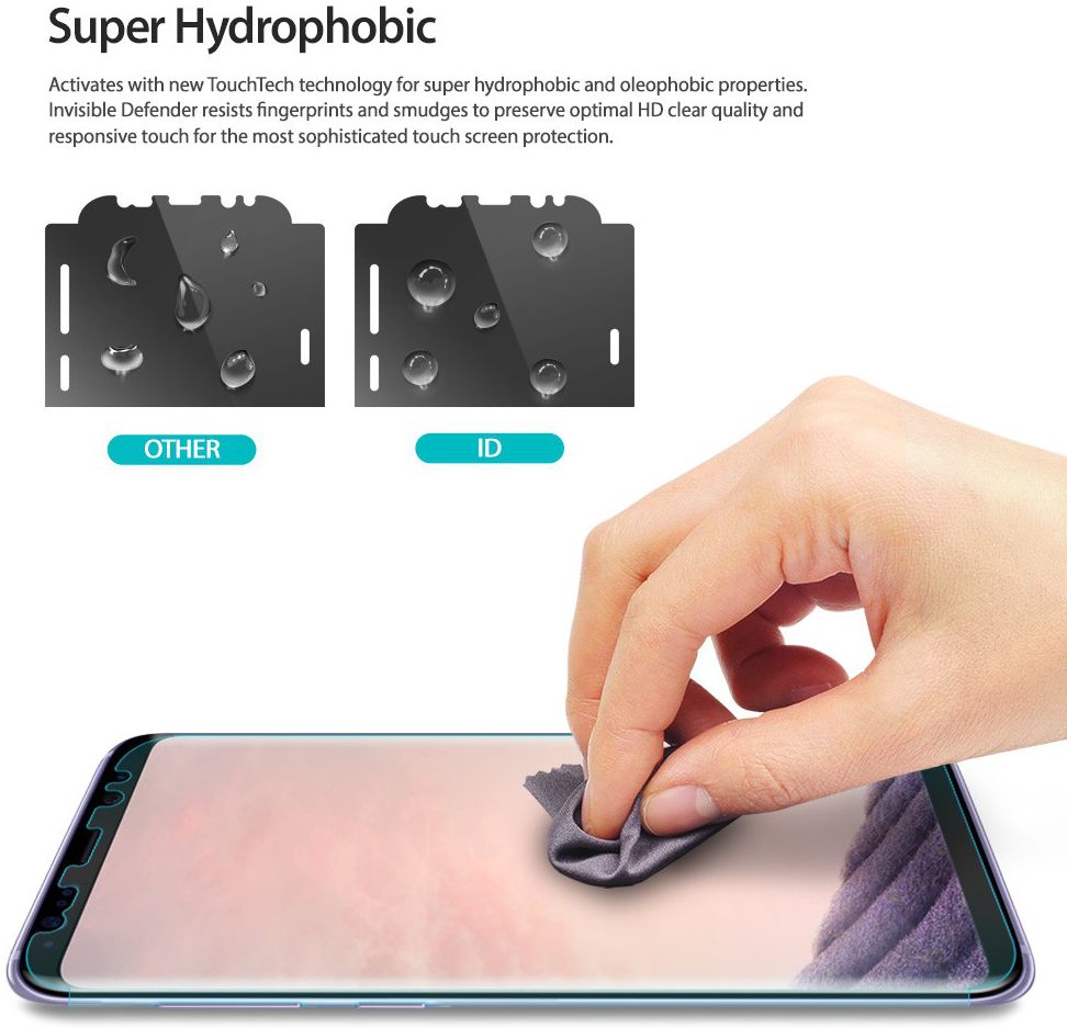 Ringke ID Full Cover Screen Protector Samsung Galaxy S8 [2-Pack] afbeelding 6