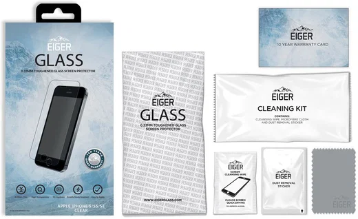 Eiger Apple iPhone 5/5s/SE Tempered Glass Case Friendly Protector Plat afbeelding 10