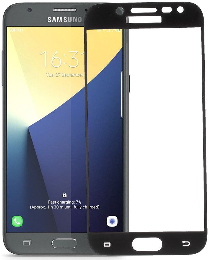 Samsung Galaxy J5 (2017) Zijde Tempered Glass Screen Protector Zwart afbeelding 1