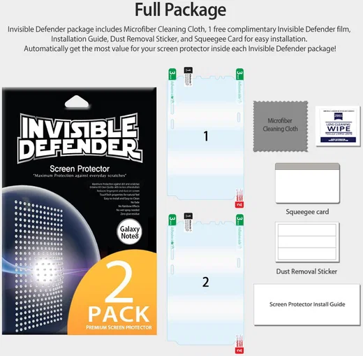 Ringke ID Full Cover Screen Protector Samsung Galaxy Note 8 [2-Pack] afbeelding 7