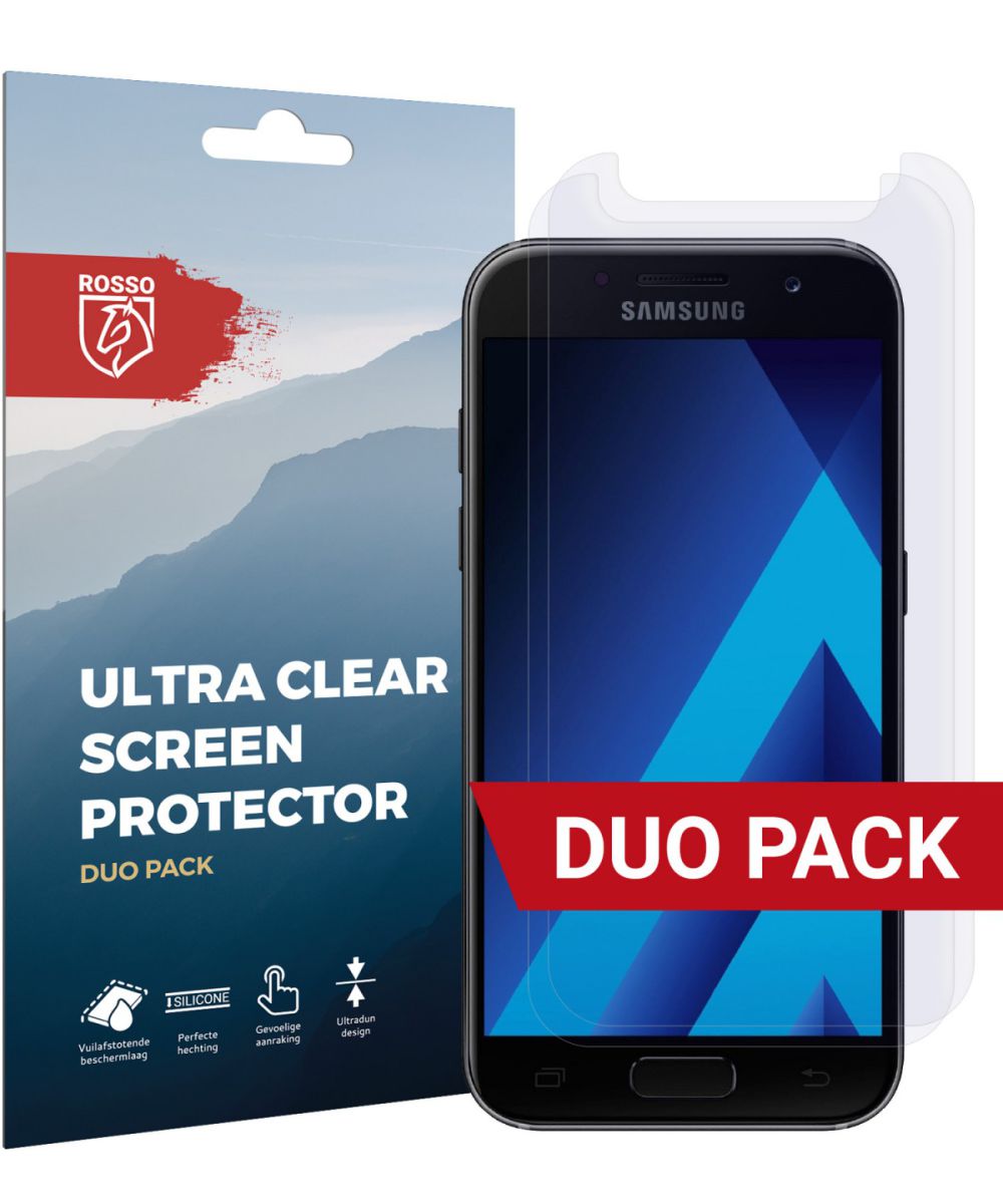 Rosso Samsung Galaxy A3 2017 Ultra Clear Screen Protector Duo Pack afbeelding 1
