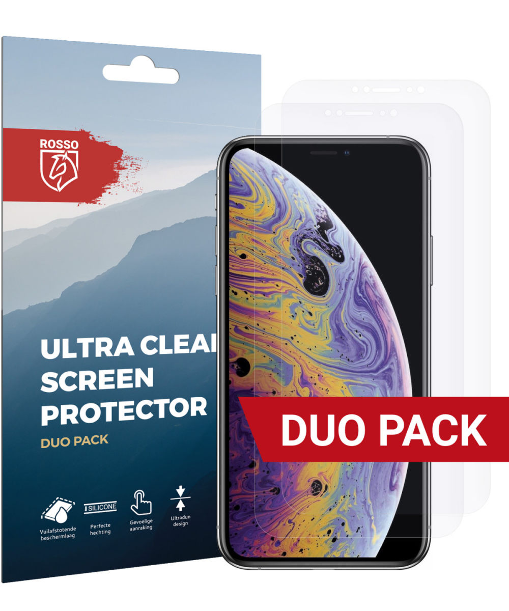 Rosso Apple iPhone X / XS Ultra Clear Screen Protector Duo Pack afbeelding 1