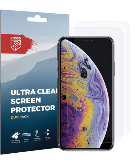 Rosso Apple iPhone X / XS Ultra Clear Screen Protector Duo Pack afbeelding 11
