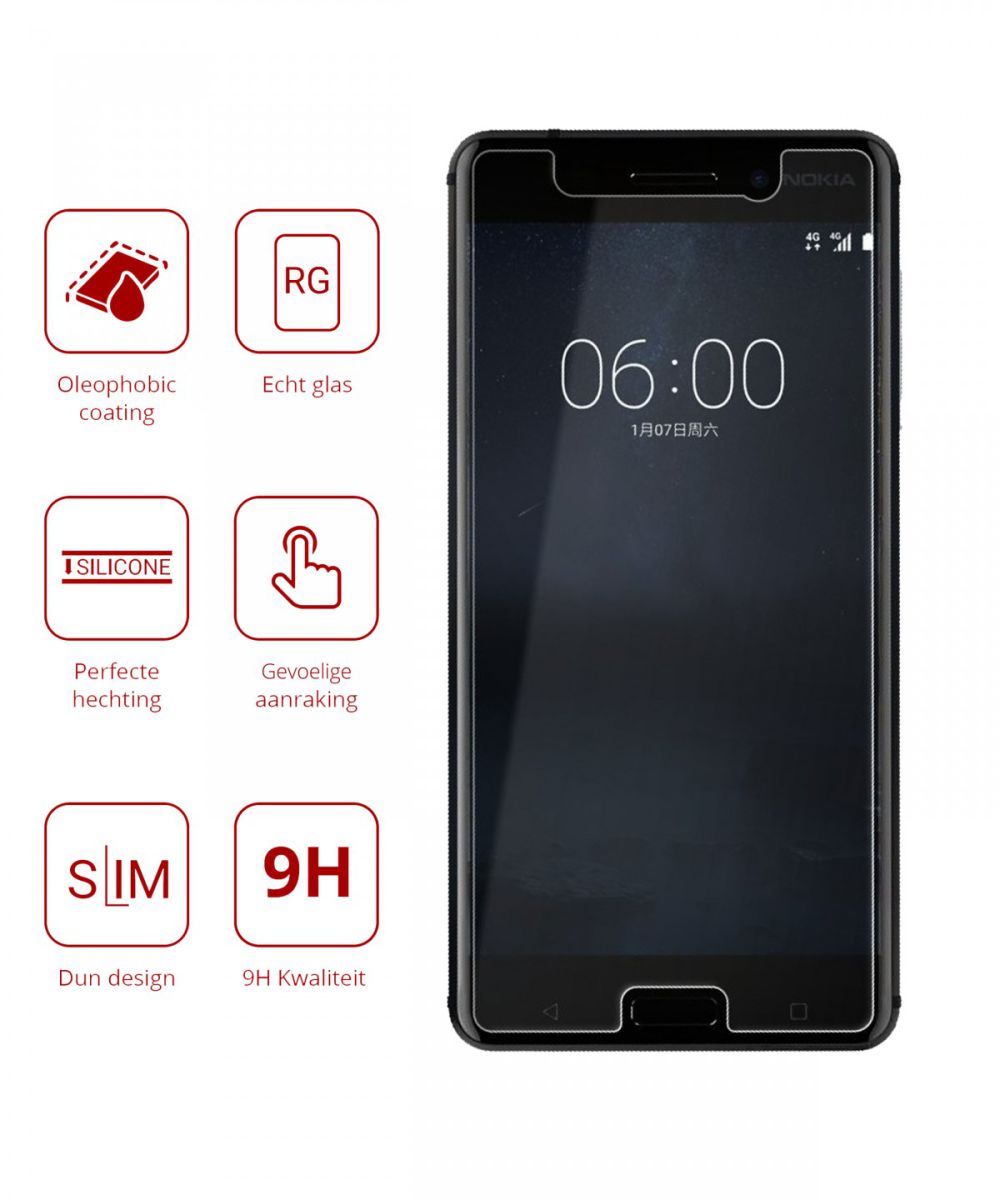 Rosso Nokia 6 9H Tempered Glass Screen Protector afbeelding 2