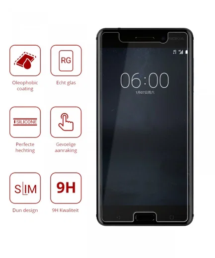 Rosso Nokia 6 9H Tempered Glass Screen Protector afbeelding 2