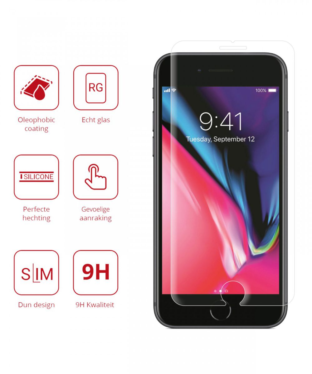 Rosso Apple iPhone 6 / 6S / 7 / 8 9H Tempered Glass Screen Protector afbeelding 2