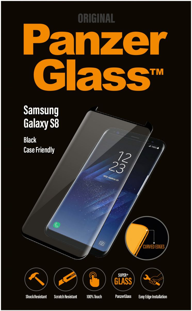 PanzerGlass Samsung Galaxy S8 Case Friendly Screenprotector Zwart afbeelding 1