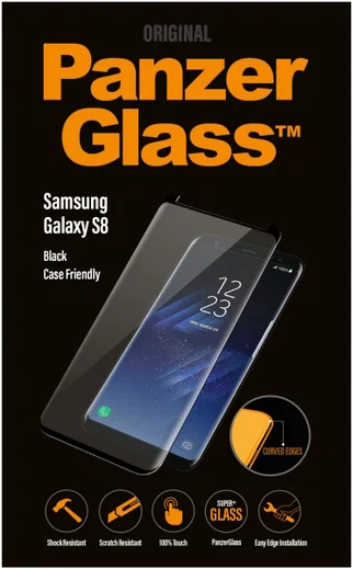 PanzerGlass Samsung Galaxy S8 Case Friendly Screenprotector Zwart afbeelding 1