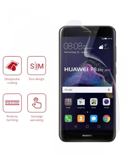 Rosso Huawei P8 Lite (2017) Ultra Clear Screen Protector Duo Pack afbeelding 2