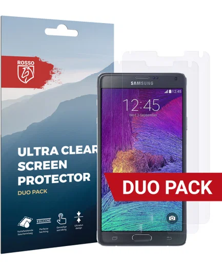 Rosso Samsung Galaxy Note 4 Ultra Clear Screen Protector Duo Pack afbeelding 1