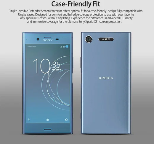 Ringke ID Full Cover Screen Protector Sony Xperia XZ1 [2-Pack] afbeelding 2