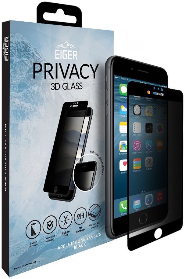 Eiger 3D Privacy Tempered Glass Apple iPhone 6S / 7 / 8 Zwart afbeelding 1