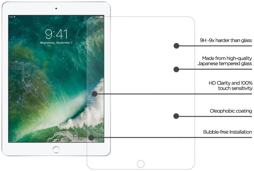 Eiger Tempered Glass Screen Protector Apple iPad Air / Pro 9.7 afbeelding 3