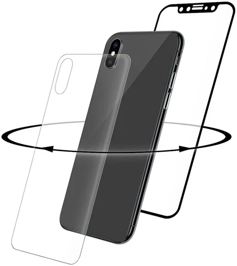 Eiger iPhone X/XS Tempered Glass Case Friendly Protector 360 Gebogen afbeelding 2