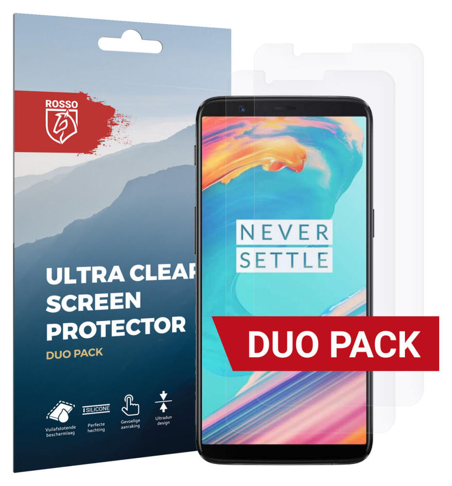 Rosso OnePlus 5T Ultra Clear Screen Protector Duo Pack afbeelding 1